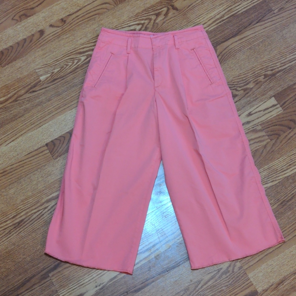 High rise wide-leg crop pants